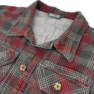 Stio Men's Hutkeeper Flannel Shirt Jacket Shacket Plaid Red/Gray XXL